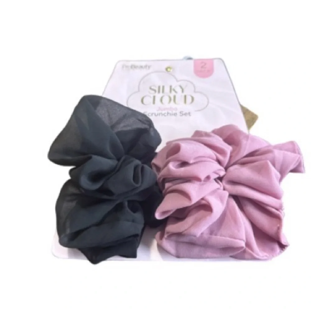 Jumbo Scrunchie Set - Black and Pink